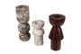 Casa Padrino Luxus Marmor Kerzenhalter 3er Set Mehrfarbig - Drei zylindrische Kerzenst�nder aus hochwertigem Marmor H. 15 / 20,5 / 23,5 cm - Luxus Deko Accessoires