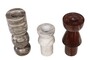 Casa Padrino Luxus Marmor Kerzenhalter 3er Set Mehrfarbig - Drei zylindrische Kerzenst�nder aus hochwertigem Marmor H. 15 / 20,5 / 23,5 cm - Luxus Deko Accessoires