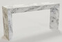 Casa Padrino Luxus Marmor Konsole Wei� 160 x 42 x H. 80 cm - Moderner Konsolentisch aus hochwertigem Carrara Marmor - Luxus M�bel 