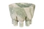 Casa Padrino Luxus Marmor Schale Gr�n 20 x 20 x H. 15,5 cm - Schale auf s�ulenf�rmigem Fu� aus hochwertigem Indian Green Onyx - Luxus Deko Accessoires