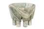 Casa Padrino Luxus Marmor Schale Gr�n 20 x 20 x H. 15,5 cm - Schale auf s�ulenf�rmigem Fu� aus hochwertigem Indian Green Onyx - Luxus Deko Accessoires