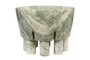 Casa Padrino Luxus Marmor Schale Gr�n 20 x 20 x H. 15,5 cm - Schale auf s�ulenf�rmigem Fu� aus hochwertigem Indian Green Onyx - Luxus Deko Accessoires