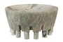 Casa Padrino Luxus Marmor Schale Gr�n 36 x 36 x H. 17,5 cm - Gro�e Schale auf s�ulenf�rmigem Fu� aus hochwertigem Indian Green Onyx - Luxus Deko Accessoires