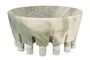Casa Padrino Luxus Marmor Schale Gr�n 36 x 36 x H. 17,5 cm - Gro�e Schale auf s�ulenf�rmigem Fu� aus hochwertigem Indian Green Onyx - Luxus Deko Accessoires