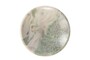 Casa Padrino Luxus Marmor Schale Gr�n 36 x 36 x H. 17,5 cm - Gro�e Schale auf s�ulenf�rmigem Fu� aus hochwertigem Indian Green Onyx - Luxus Deko Accessoires