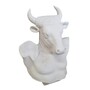 Casa Padrino Luxus Marmor Skulptur B�ste Minotaurus Wei� - Handgefertigte Marmorb�ste - Deko Skulptur 