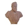 Casa Padrino Luxus Marmor Skulptur Herrenb�ste mit Sch�rpe Sandfarben - Handgefertigte Marmorb�ste - Deko Skulptur 