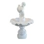 Casa Padrino Luxus Marmor Springbrunnen Putto mit Delfin Wei� - Handgefertigter Gartenbrunnen - Deko Brunnen 