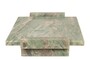 Casa Padrino Luxus Marmor Tablett Gr�n 40 x 25 x H. 6 cm - Rechteckiges Tablett mit Rand aus hochwertigem Indian Green Onyx - Luxus Deko Accessoires
