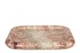 Casa Padrino Luxus Marmor Tablett Rosa 30 x 30 x H. 3 cm - Quadratisches Tablett mit flach erh�htem Rand aus hochwertigem Rosalia Pink Marmor - Luxus Deko Accessoires