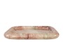 Casa Padrino Luxus Marmor Tablett Rosa 30 x 30 x H. 3 cm - Quadratisches Tablett mit flach erh�htem Rand aus hochwertigem Rosalia Pink Marmor - Luxus Deko Accessoires