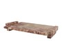Casa Padrino Luxus Marmor Tablett Rosa 40 x 25 x H. 6 cm - Rechteckiges Tablett mit Rand aus hochwertigem Rosalia Pink Marmor - Luxus Deko Accessoires