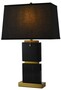 Casa Padrino Luxus Marmor Tischleuchte Schwarz / Gold H. 66 cm