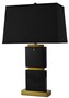 Casa Padrino Luxus Marmor Tischleuchte Schwarz / Gold H. 66 cm