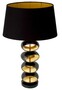 Casa Padrino Luxus Tischleuchte mit Lampenschirm Schwarz / gold  16 x H. 69 cm