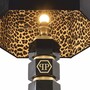 Philipp Plein Luxus Marmor Tischleuchte H. 76 cm Schwarz / Messing / Leopard - Luxus Qualit�t