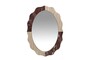 Casa Padrino Luxus Marmor Wandspiegel Beige / Weinrot 65 x 3 x H. 91 cm - Edler Spiegel mit Marmorrahmen - Luxus Wohnzimmer Accessoires
