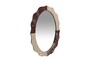 Casa Padrino Luxus Marmor Wandspiegel Beige / Weinrot 65 x 3 x H. 91 cm - Edler Spiegel mit Marmorrahmen - Luxus Wohnzimmer Accessoires
