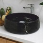 Casa Padrino Luxus Marmor Waschbecken Schale Schwarz  42 cm - Marmor Badezimmer Accessoires