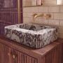 Casa Padrino Luxus Carrara Marmor Waschbecken Wei� / Lila 80 cm - Badezimmer Accessoires