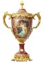 Casa Padrino Barock S�ule mit Vase Bordeauxrot / Mehrfarbig / Gold - Prunkvolles Deko Set im Barockstil