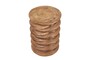 Casa Padrino Luxus Massivholz Beistelltisch / Hocker Naturfarben  33 x H. 45,5 cm - Handgedrechselter Beistelltisch aus Dimb-Holz mit B�nder-Silhouette - Luxus M�bel