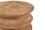 Casa Padrino Luxus Massivholz Beistelltisch / Hocker Naturfarben  33 x H. 45,5 cm - Handgedrechselter Beistelltisch aus Dimb-Holz mit B�nder-Silhouette - Luxus M�bel