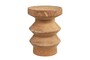 Casa Padrino Luxus Massivholz Beistelltisch / Hocker Naturfarben  33 x H. 45,5 cm - Handgeschnitzter Beistelltisch aus Dimb-Holz in Form eines Schach-Turms - Luxus M�bel
