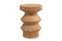 Casa Padrino Luxus Massivholz Beistelltisch / Hocker Naturfarben  33 x H. 45,5 cm - Handgeschnitzter Beistelltisch aus Dimb-Holz in Form eines Schach-Turms - Luxus M�bel