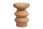 Casa Padrino Luxus Massivholz Beistelltisch / Hocker Naturfarben  33 x H. 45,5 cm - Handgeschnitzter Beistelltisch aus Dimb-Holz in Form eines Schach-Turms - Luxus M�bel