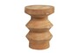 Casa Padrino Luxus Massivholz Beistelltisch / Hocker Naturfarben  33 x H. 45,5 cm - Handgeschnitzter Beistelltisch aus Dimb-Holz in Form eines Schach-Turms - Luxus M�bel