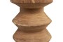 Casa Padrino Luxus Massivholz Beistelltisch / Hocker Naturfarben  33 x H. 45,5 cm - Handgeschnitzter Beistelltisch aus Dimb-Holz in Form eines Schach-Turms - Luxus M�bel