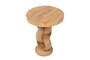Casa Padrino Luxus Massivholz Beistelltisch Naturfarben  49 x H. 64 cm - Skulpturaler Beistelltisch aus handgeschnitztem Dimb-Holz mit Kettenglied-Motiv - Luxus M�bel