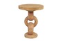 Casa Padrino Luxus Massivholz Beistelltisch Naturfarben  49 x H. 64 cm - Skulpturaler Beistelltisch aus handgeschnitztem Dimb-Holz mit Kettenglied-Motiv - Luxus M�bel