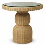 Casa Padrino Luxus Rattan Esstisch Naturfarben  80 cm - Rattan Esszimmer M�bel