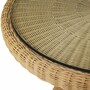Casa Padrino Luxus Rattan Esstisch Naturfarben  80 cm - Rattan Esszimmer M�bel
