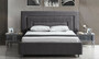 Casa Padrino Luxus Schlafzimmer Set Grau / Silber - 1 Doppelbett mit Kopfteil & 2 Nachttische - Luxus Schlafzimmer M�bel