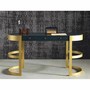 Casa Padrino Luxus Schreibtisch mit 3 Schubladen Schwarz / Gold 150 cm - B�ro M�bel