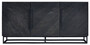 Casa Padrino Luxus Massivholz Sideboard Schwarz 160 x 43 x H. 80 cm - Rustikaler Eichenholz Schrank mit 3 T�ren - Rustikale Massivholz Esszimmer M�bel - Luxus Esszimmer M�bel