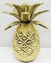 Casa Padrino Designer Messing Kerzenhalter Ananas Gold  12 x H. 15 cm - Luxus Accessoires 