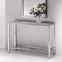 Casa Padrino Luxus Messing Konsole Silber 105 x 35 x H. 81 cm - Made in Italy