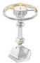 Casa Padrino Luxus Messing Teelichthalter mit Lampenschirm Silber  16 x H. 36 cm - Deko Accessoires