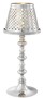Casa Padrino Luxus Messing Teelichthalter mit Lampenschirm Silber  16 x H. 39 cm - Deko Accessoires