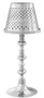Casa Padrino Luxus Messing Teelichthalter mit Lampenschirm Silber  16 x H. 39 cm - Deko Accessoires