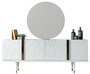 Casa Padrino Luxus M�bel Set Wei� / Kupfer - 1 Sideboard mit 4 T�ren & 1 Spiegel - Moderne Massivholz M�bel - Luxus Kollektion
