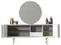 Casa Padrino Luxus M�bel Set Wei� / Kupfer - 1 Sideboard mit 4 T�ren & 1 Spiegel - Moderne Massivholz M�bel - Luxus Kollektion