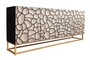 Casa Padrino Sideboard in 3D optik Schwarz / Wei� / Gold - Moderne Massivholz M�bel