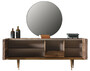 Casa Padrino Luxus M�bel Set Braun / Kupfer - 1 Sideboard mit 4 T�ren & 1 Spiegel - Moderne Massivholz M�bel - Luxus Kollektion