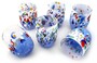 Casa Padrino Luxus Murano Kristallglas Wasserglas 6er Set Wei� / Hellblau  8 x H. 10,5 cm - Made in Italy