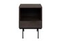 Casa Padrino Luxus Nachttisch Braun / Schwarz 45 x 40 x H. 60 cm - Nachttisch mit Eichenfurnier im warmen Braunton und schwarzem Stahlgestell - Luxus M�bel